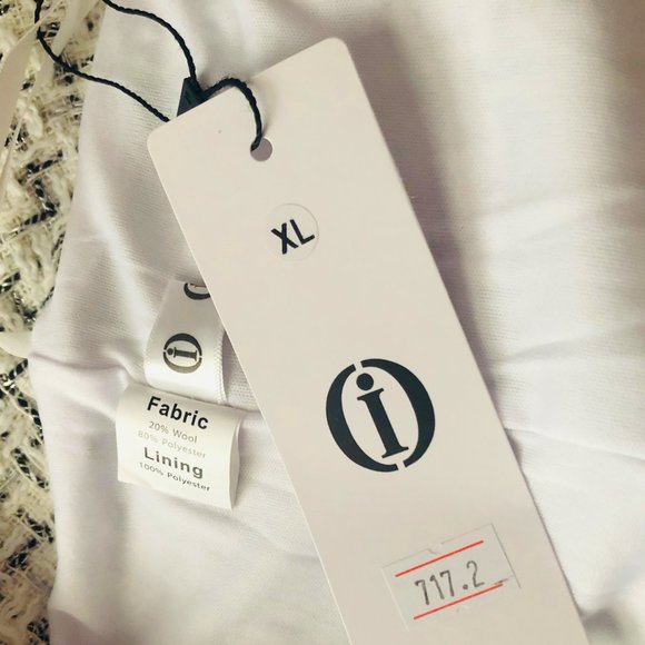 White Plaid Tweed Button Front Mini Skirt with Inner Shorts Size 1X NEW  w Tag - Picture 6 of 7